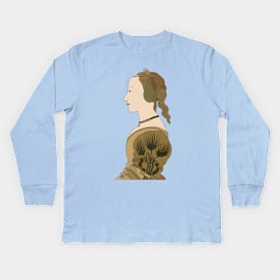 Inspired by Alesso Baldovinetti’s Portrait of a Lady in Yellow Kids Long Sleeve T-Shirt